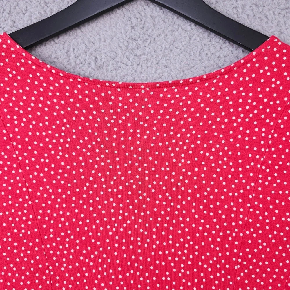 Torrid Shirt Women 1 1X Red Polka Dot Super Soft Knit Faux Button Scoop Neck Top